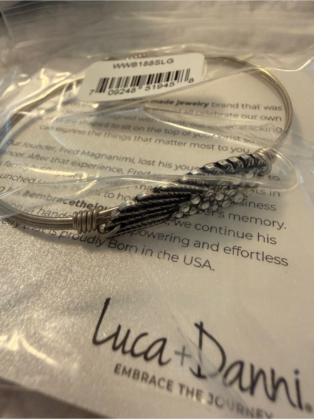 Luca + Danni Silver Feather Cuff Bracelet